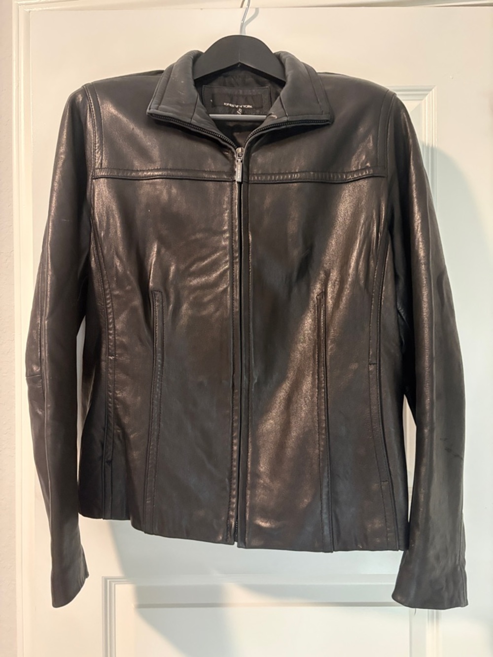 Classic Black Leather Zip Jacket - Women’s Tailored Outerwear